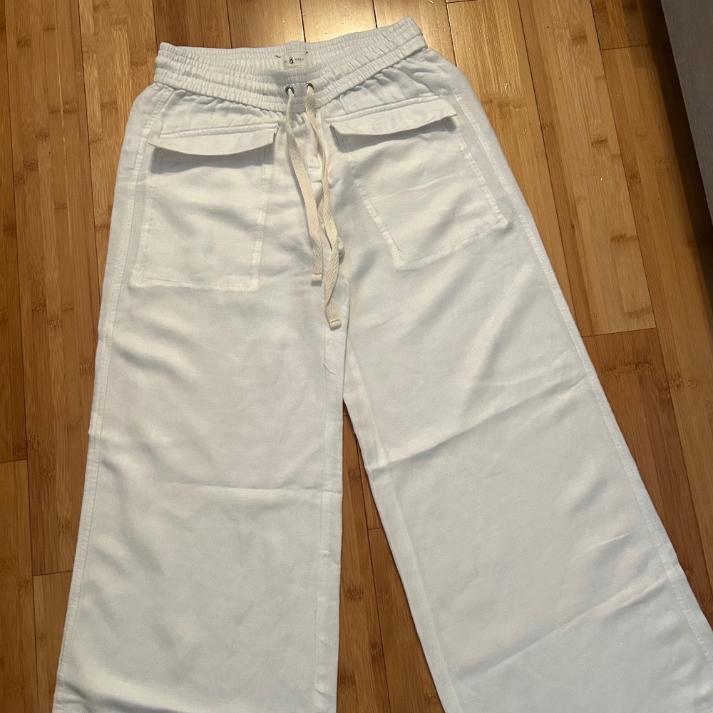 Lou & Grey White Linen Pants – Size XS